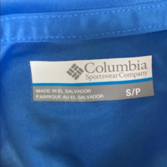Columbia Vibrant Blue Activewear Shirt professional Fishing Gear Omni shade Hood - Picture 2 of 5